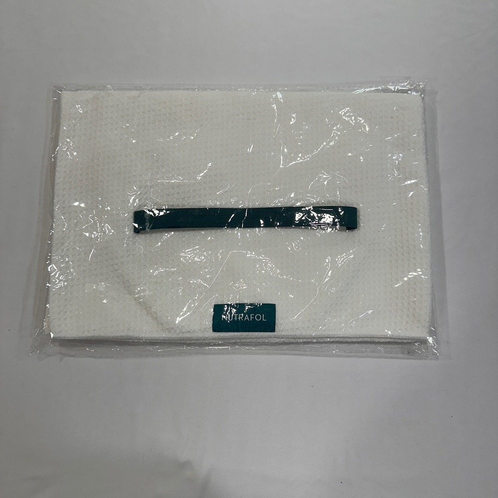 Nutrafol Waffle Weave Hair Towel Unisex OS White Elastic Loop | Wellness